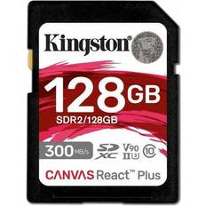 128 GB Minneskort Kingston Canvas React Plus SDXC Class 10 UHS-II U3 ​​V90 300/260MB/s 128GB