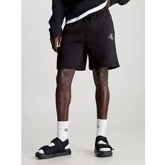 Calvin Klein Polyester Byxor & Shorts Calvin Klein Monogram Fleece Jogger Shorts Black