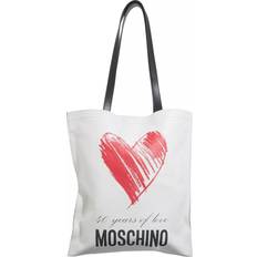 Moschino Väskor Moschino Womens Fantasy Print White Graphic-pattern Leather Tote bag