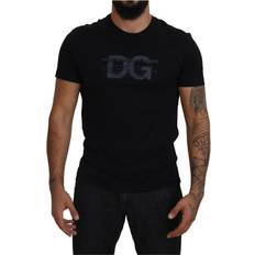 Dolce & Gabbana Bomull - Herr - Svarta T-shirts Dolce & Gabbana Black Logo Crew Neck Short Sleeves T-shirt IT42
