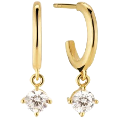Sif Jakobs Belluno Creolo Piccolo Earrings - Gold/Transparent