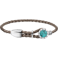 Thomas Sabo Strap Disc Bracelet - Silver/Brown/Turquoise
