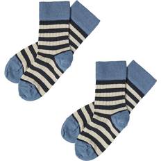 FUB Strumpor FUB Classic Striped Socks 2-pack - Azure/Dark Navy