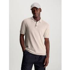 Calvin Klein Silke/Siden Överdelar Calvin Klein Cotton Silk Polo Shirt Beige