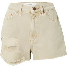 Topshop Dam Shorts Topshop – Sandfärgade a-linjeformade mom shorts med reva-Naturlig
