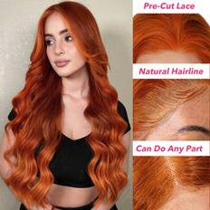 Shein Ginger Orange Color Pre Cut Lace Body Wave Lace Front Wig #350 Copper
