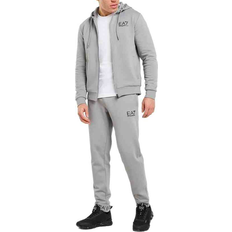 Bomull - Herr Jumpsuits & Overaller Emporio Armani Branded Hood Full Zip Tracksuit - Grey