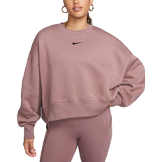 4 - Dam - Sweatshirts Tröjor Nike Sportswear Phoenix Fleece Women's Over Oversized Crew-Neck Sweatshirt - Smokey Mauve/Black