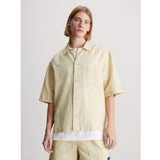 Calvin Klein Linne Kläder Calvin Klein Cotton Short Sleeve Shirt Green