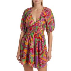 Blommiga - Bomull - Dam - Korta klänningar BA&SH Dova Puff Sleeve Mini Dress - Fuchsia
