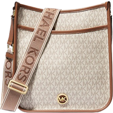 Michael Kors Messengerväskor Michael Kors Luisa Large Signature Logo Messenger Bag - Vanilla/Luggage