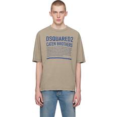 DSquared2 Gröna T-shirts & Linnen DSquared2 Khaki Loose Fit T-Shirt 695 Military Green