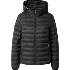 Tommy Hilfiger Dam Ytterkläder Tommy Hilfiger Down-Filled Hooded Zip-Thru Jacket BLACK