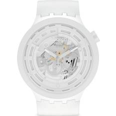 Swatch Hesalit (Akryl) - Unisex Armbandsur Swatch C-White (SB03W100)