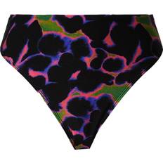 Topshop Dam - Midiklänningar Kläder Topshop – Flerfärgad bikiniunderdel med hög midja, hög benskärning och suddigt djurmönster-Flera