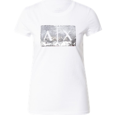 Batik - Dam T-shirts Armani Exchange Sequin Logo T-shirt - White