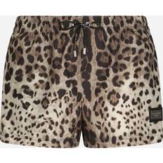 Dolce & Gabbana Badkläder Dolce & Gabbana Leopard-print swim trunks neutrals