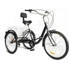 Svarta Lådcyklar Cutycaty Folding Tricycle for Adults 24" - Black