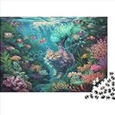 Pussel Ocean träpussel för vuxna 500 bitar fisk inlärningsspel fantastisk gåva unik heminredning 500 st 52 x 38 cm