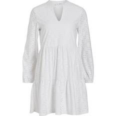 Enfärgade - Korta klänningar - M - Vita Vila Long Sleeve Knee Length Dress - Optical Snow