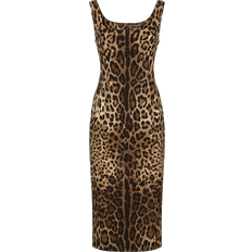 46 - Midiklänningar Dolce & Gabbana Leopard Print Midi Dress - Brown