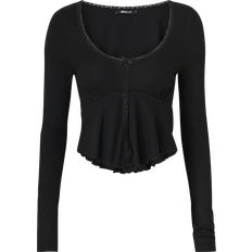 Jersey - Midiklänningar - Svarta Kläder Gina Tricot Lace Detail Top - Black