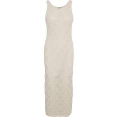 Bomull - Dam - Enfärgade - Långa klänningar Vero Moda Riviera Long Dress - Grey/Birch