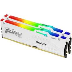 DDR5 RAM minnen Kingston Fury Beast RGB White DDR5 6000MHz 2x16GB ECC (KF560C30BWEAK2-32)