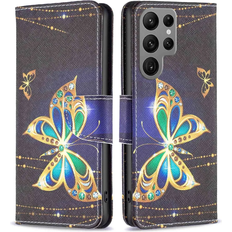Multifärgade - Samsung Galaxy S23 Ultra Plånboksfodral A-One Brand Jewelry Butterfly Case for Galaxy S23 Ultra
