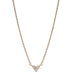 Pandora Blank Halsband Pandora Triple Stone Heart Collier Necklace - Gold/Transparent