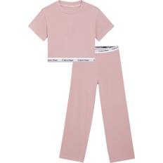 Calvin Klein Pyjamasar Barnkläder Calvin Klein Girls Pink Modal & Cotton Jersey Pyjamas