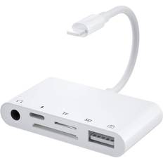 Nördic LGN-106 Lightning - USB A 3.1/3.5mm/TF/SD/USB C PD Adapter