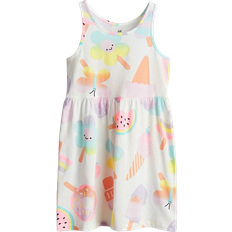 H&M Girl's Patterned Cotton Dress - White/Ice Lollies