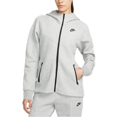 Nike Dam Tröjor Nike Women's Sportswear Tech Fleece Windrunner Full-Zip Hoodie - Dark Grey Heather/Black