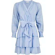 Bomull - Dam - Enfärgade - Korta klänningar Neo Noir Ada S Voile Dress - Light Blue
