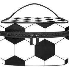 Football Makeup Organizer Bag - Black/White