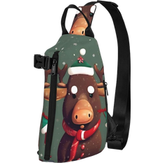 MQGMZ Tactical Shoulder Crossbody Backpack - Funny Christmas Moose Head