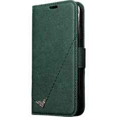 Gröna - Samsung Galaxy S22 Plånboksfodral Forluz Magnetic Leather Wallet Case for Galaxy S22