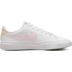 Nike Vita Inomhusskor Nike Court Legacy GS - White/Sesame/Honeydew/Pink Foam