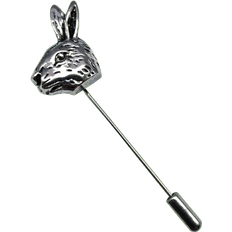 Bassin and Brown Hare Jacket Lapel Pin - Silver