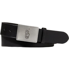 Ralph Lauren Accessoarer Ralph Lauren Pony Plaque Leather Belt - Black