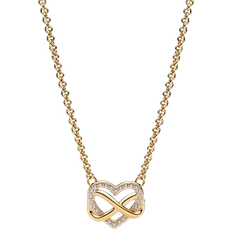 Pandora Blank Halsband Pandora Sparkling Infinity Heart Collier Necklace - Gold/Transparent