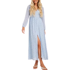 Only Amanda Long Dress - Cashmere Blue Alva Leaf