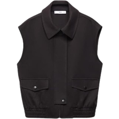 Mango Garro Zippered Vest - Black