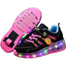 LED-lampor Barnskor Kirin-1 Kid's Light Up Roller Skates - Pink Single Wheel