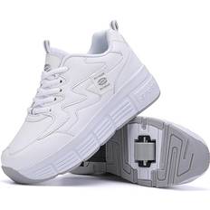 PHTEER Kid's Skateboard Shoes - White