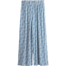 H&M Dam - W28 Byxor & Shorts H&M Pull-On Trousers In 7/8 Length - Blue/Patterned