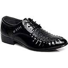 43 ⅓ - Herr Oxford CCAFRET Fish Patent Leather Shoes - Black
