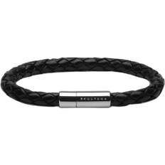 Armband Skultuna Leather Bracelet - Silver/Black