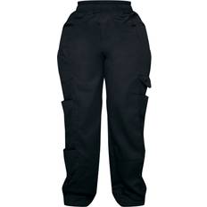 PrettyLittleThing Plus Triple Pocket Straight Leg Cargo Trousers - Black